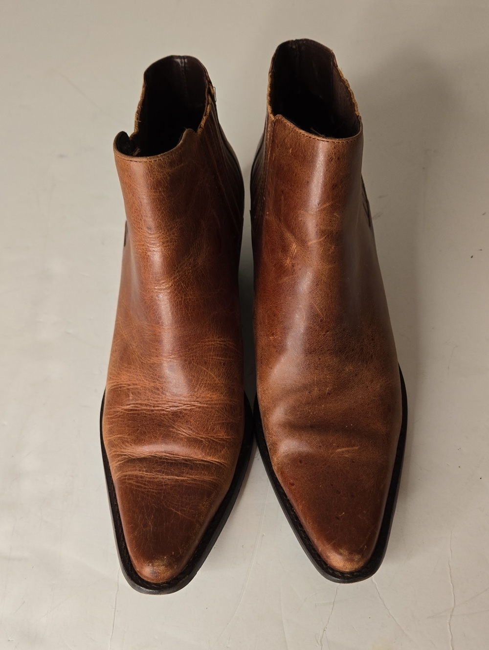 MATISSE Brown Leather Western Cowboy Ankle Boots Size 8.5